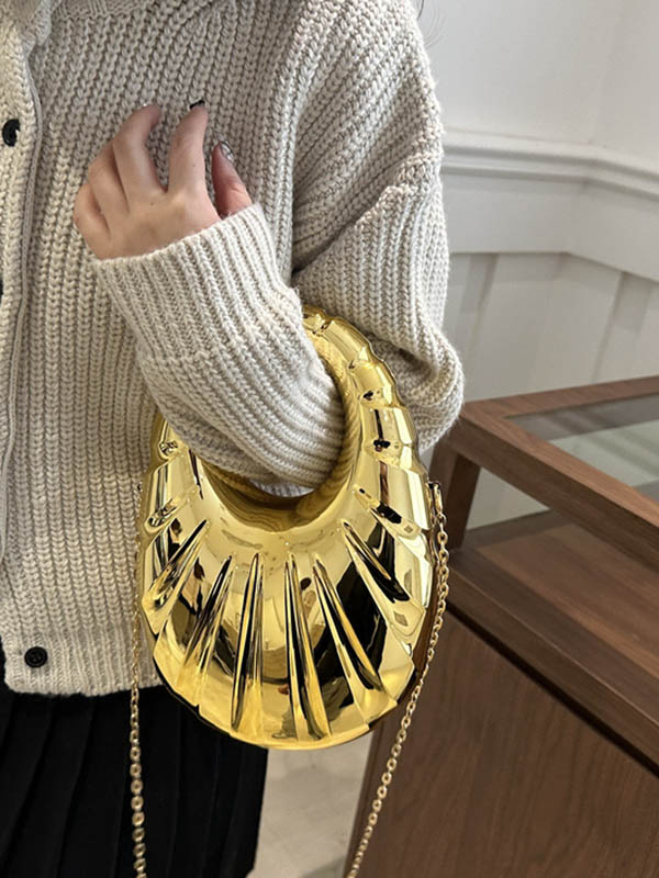 Chains Geometric Zipper Crossbody Bags Handbags