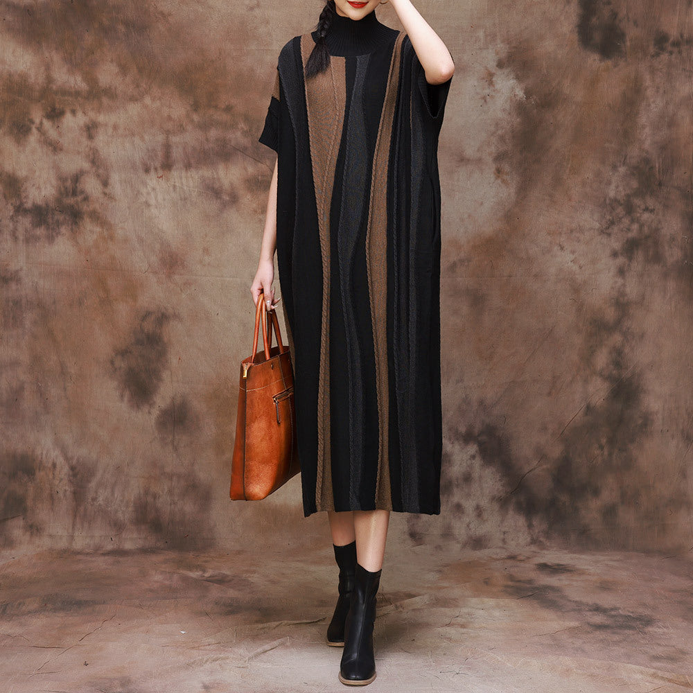 Original Design Knit Short Sleeve Midi Dress