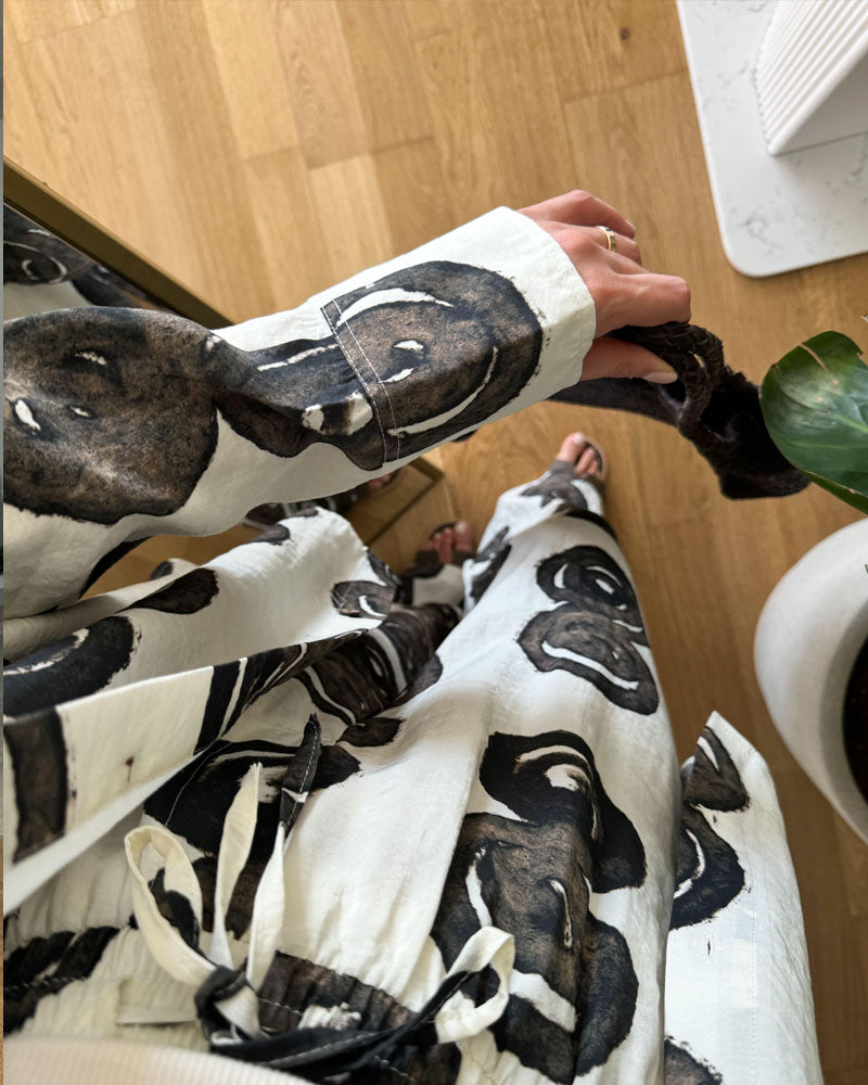 Casual Printed Shirt & Pants Two-piece Set