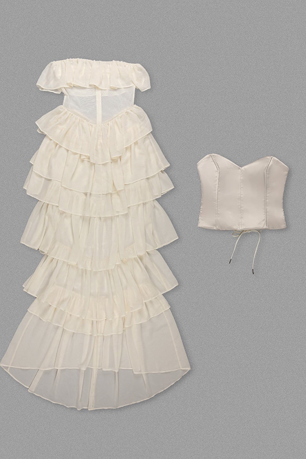 Rosalind Apricot Tiered Maxi Skirt Set