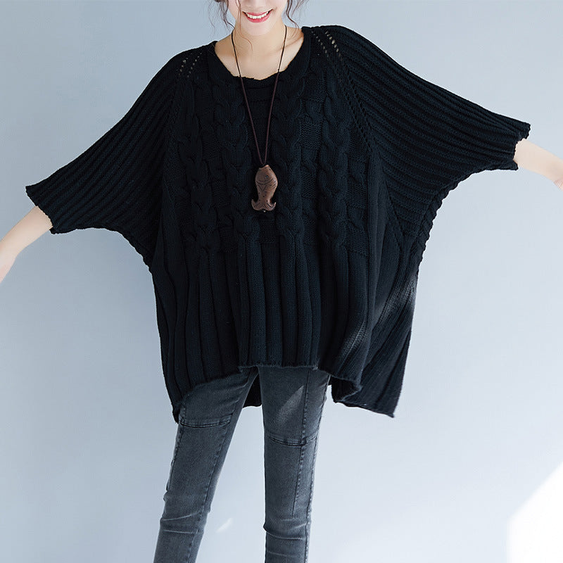 Loose Knit Bat Sleeve Sweater