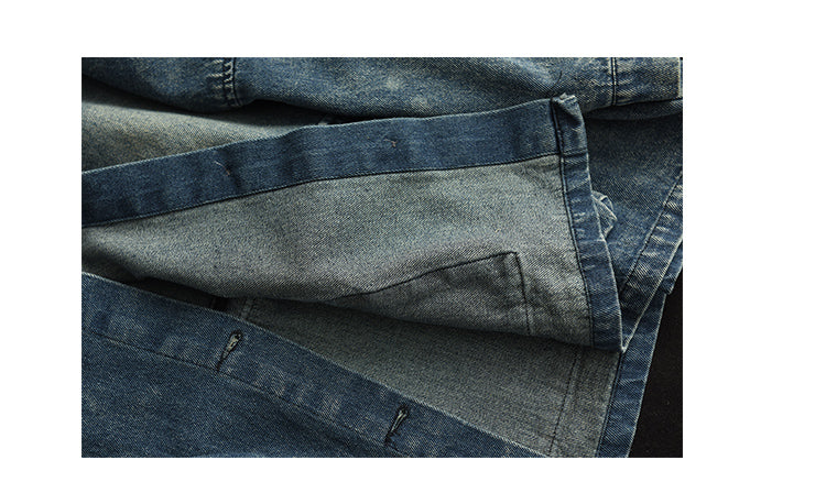 Vintage Splicing Long Sleeve Denim Jacket