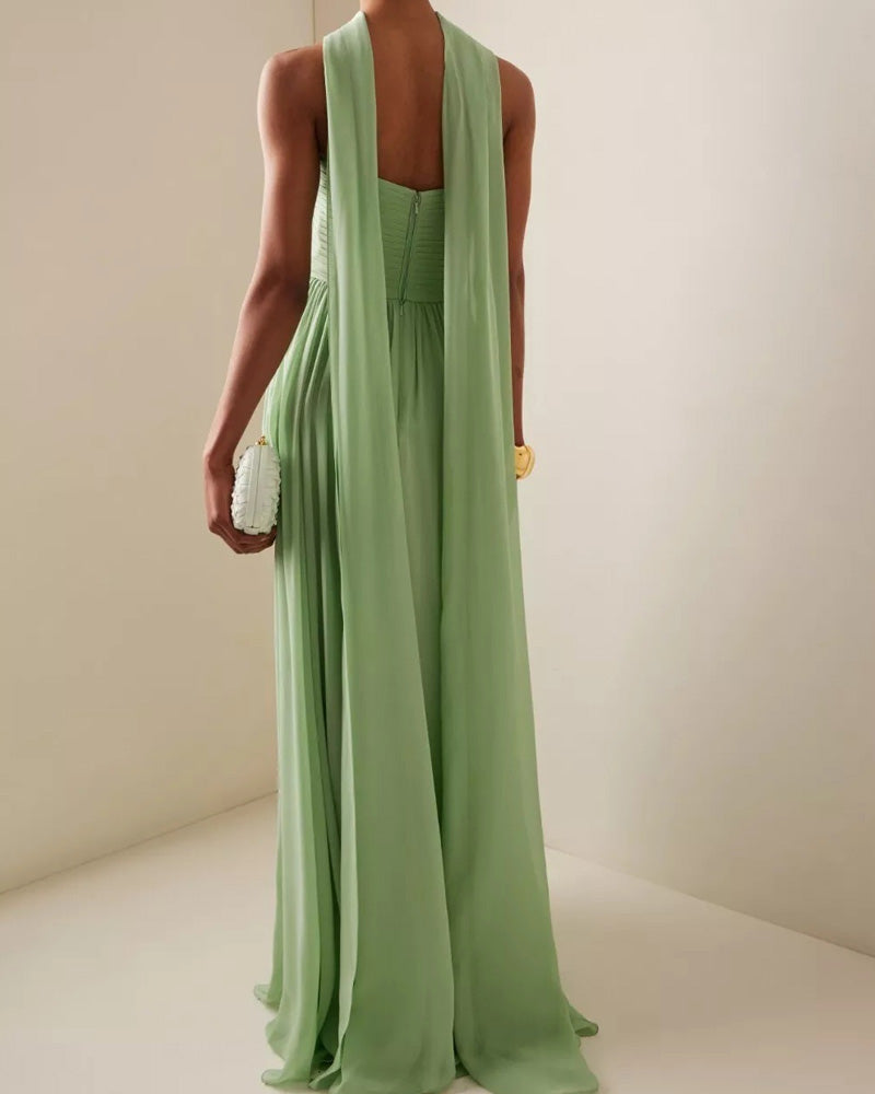 Pleated Strapless Strap Dress