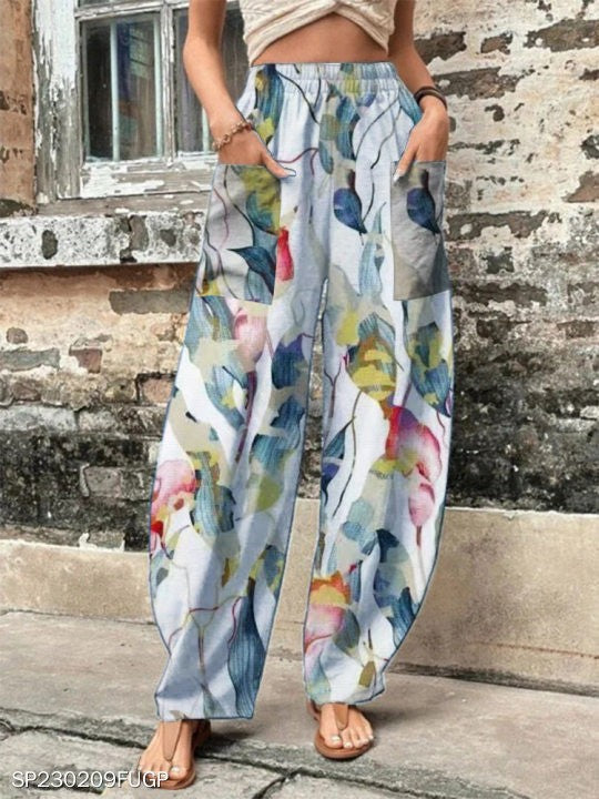 Comfort Loose Printed Trousers