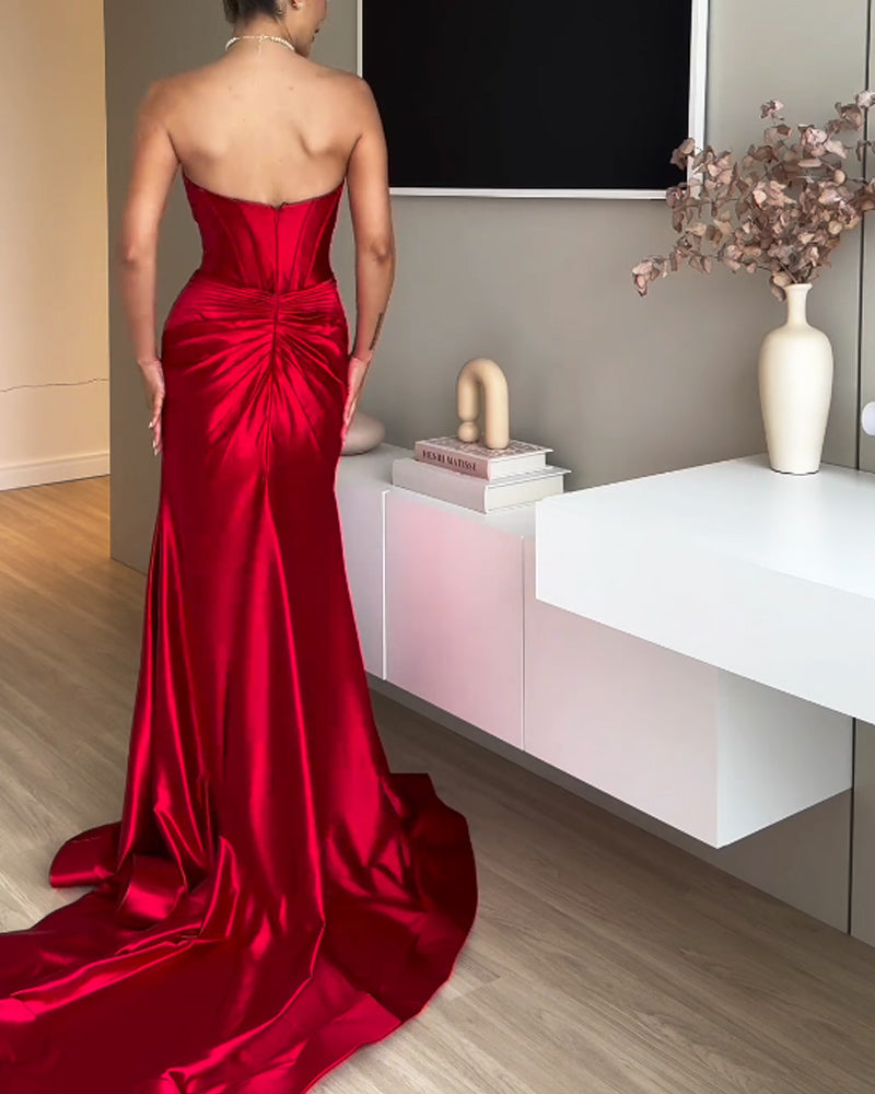 Elegant Strapless Party Dress