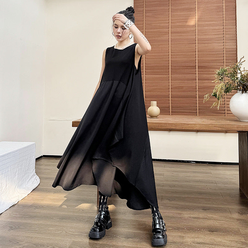 Dark Style Splicing Sleeveless Maxi Dress