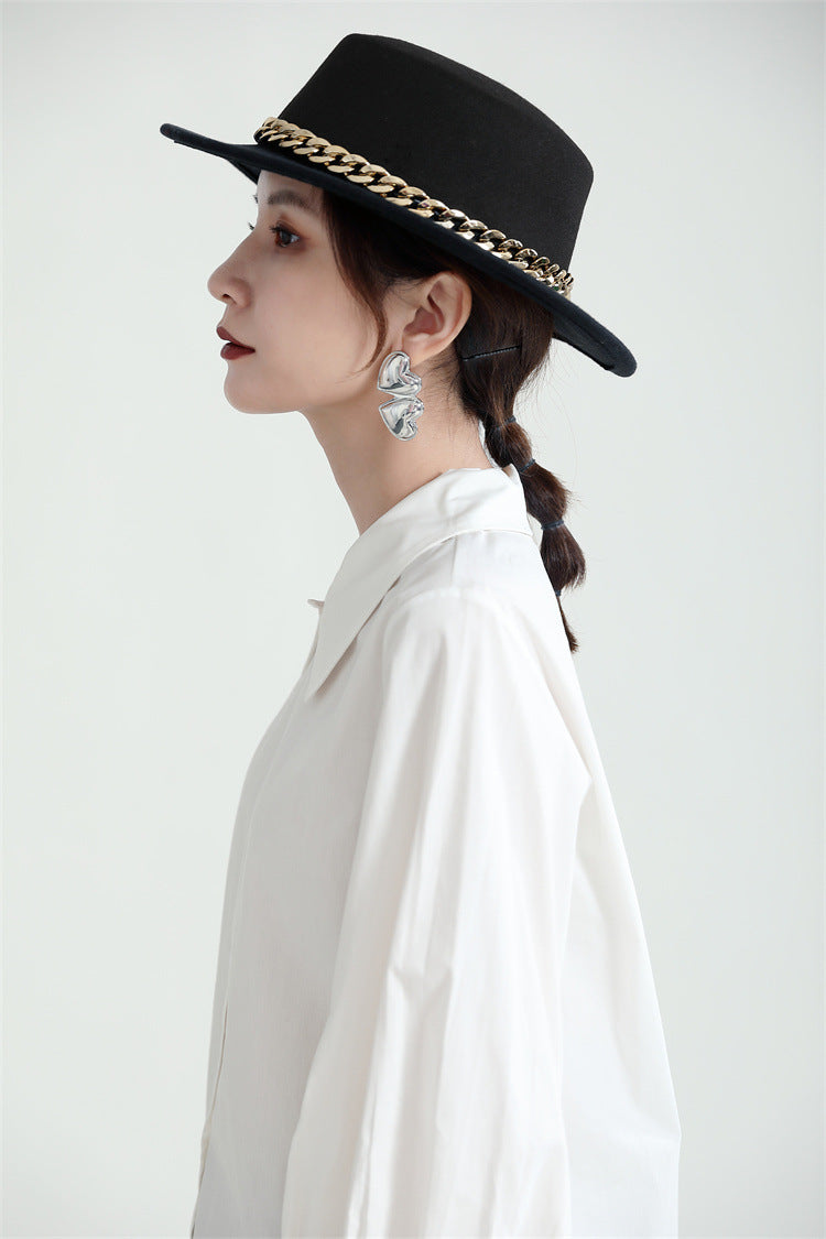 Simple Solid Color Lapel Long Sleeve Shirt