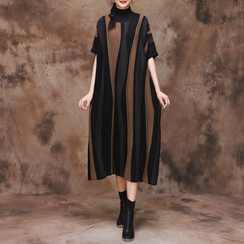 Original Design Knit Short Sleeve Midi Dress