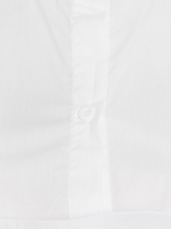 Stylish Loose Long Sleeves Buttoned Falbala Belted Solid Color Stand Collar Blouses&Shirts Tops