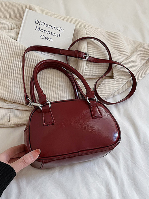 Geometric Solid Color Zipper Crossbody Bags Handbags