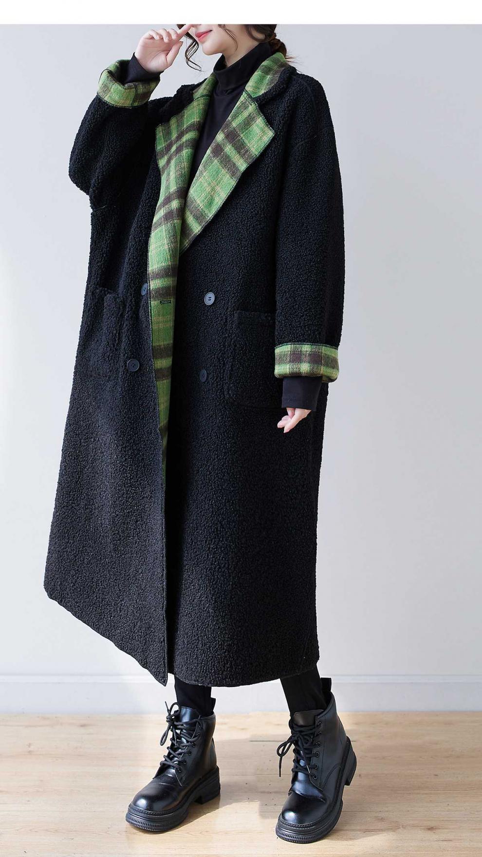 Classic Velvet Reversible Plaid Coat