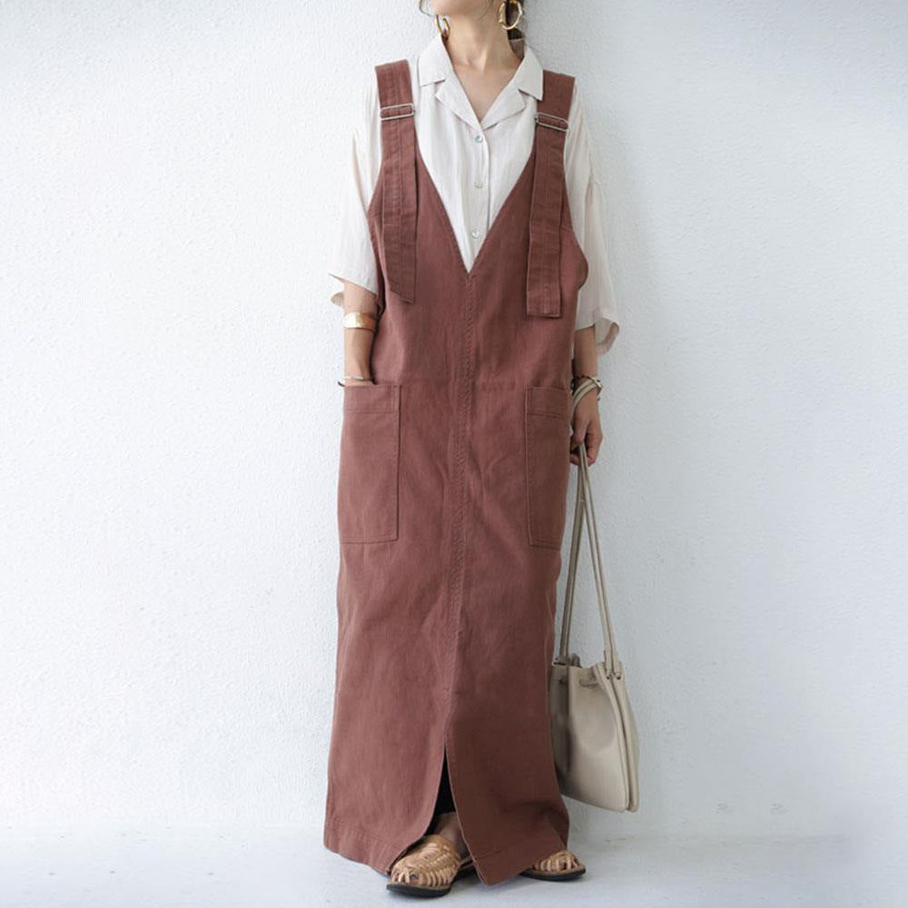 Loose Solid Color Wide Leg Maxi Dress