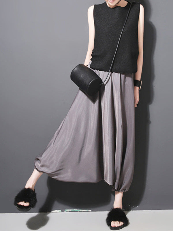 3 Colors Elasticity Cuprammonuium Knickerbockers Culotte Pants