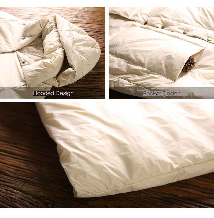 Classic Warm Solid Color Down Coat