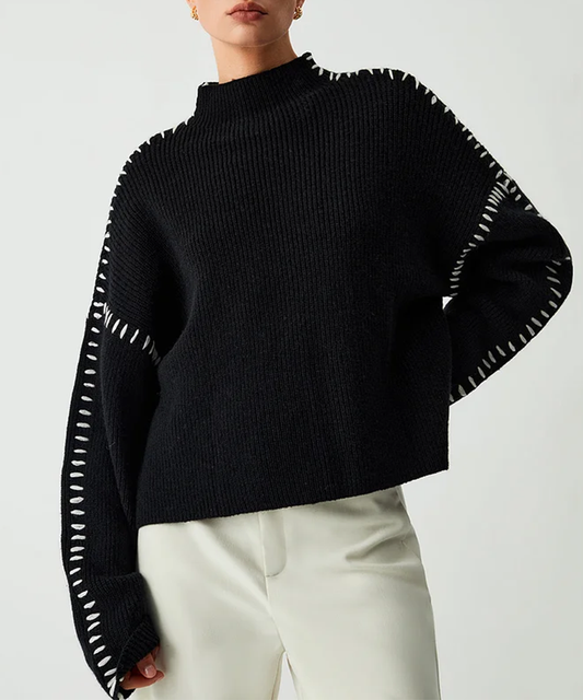 Shift The Focus Oversized Mockneck Sweater