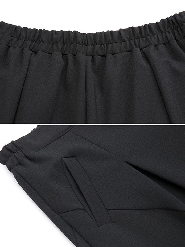 Simple Harem Pants Loose Elasticity Solid Color Casual Pants Bottoms