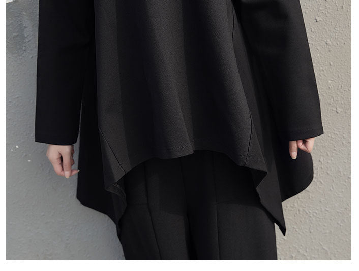Irregular High Collar Long Sleeve Sweatshirt