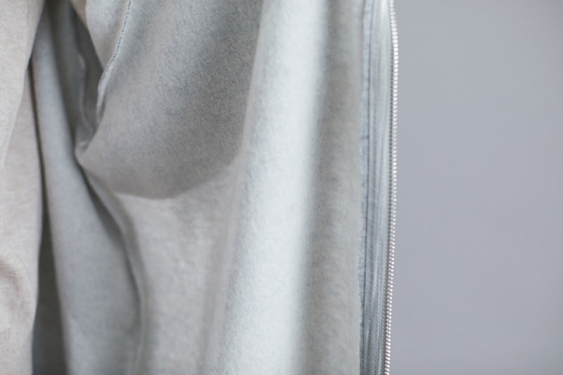 Casual Loose Solid Color Hooded Coat