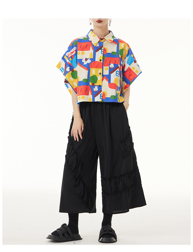 Colorful Printed Short Sleeve Shirt