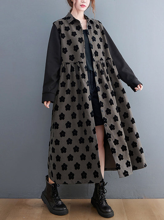 Vintage Polka Dot Print Midi Dress