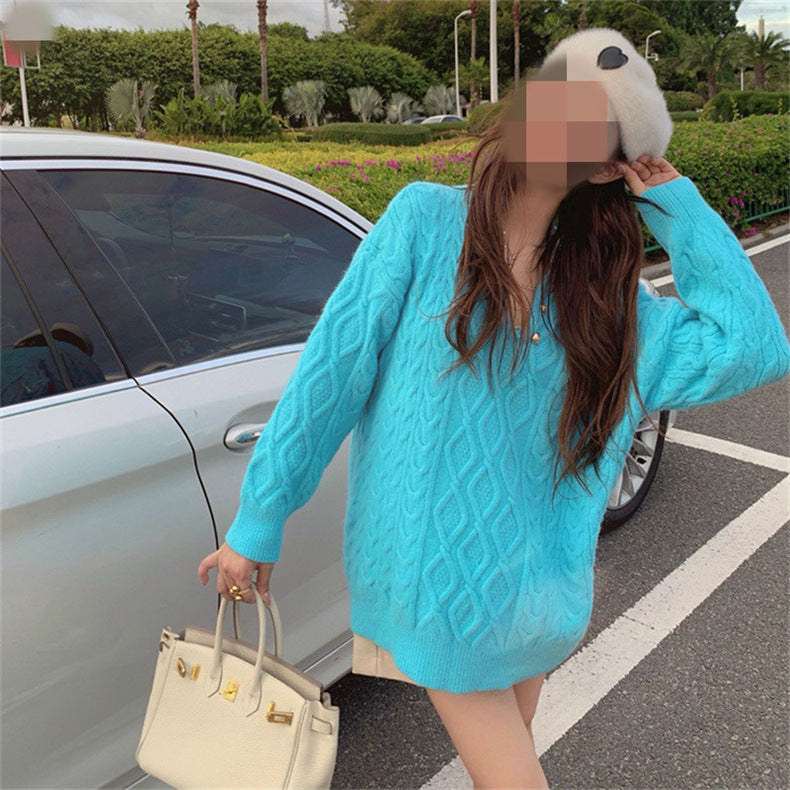 Barbie Pink Striped V-Neck Knit Sweater