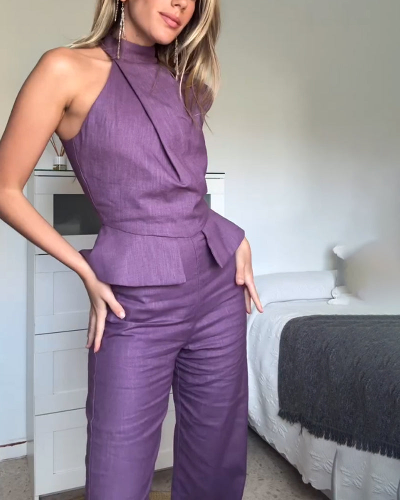 Fashion Design Sense Single Sleeve Pants