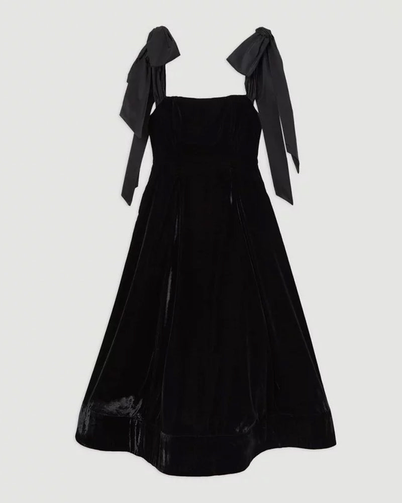 Fashion Lace-up Velvet Dress