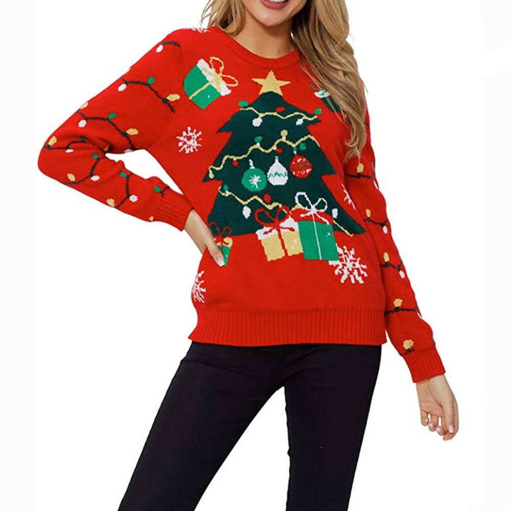 Merry Christmas Sweater | Regular Round Neck Women's Sweater