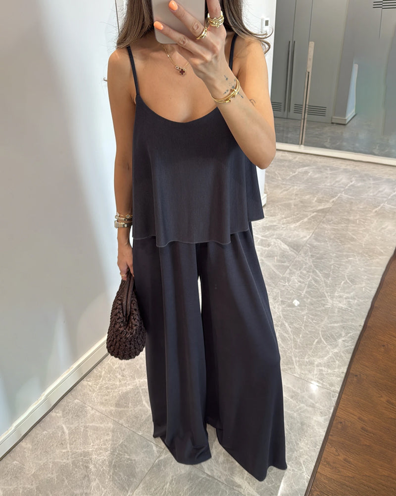 Casual Comfort Sling Top & Pants Two-piece Set