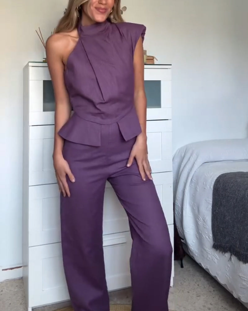 Fashion Design Sense Single Sleeve Pants