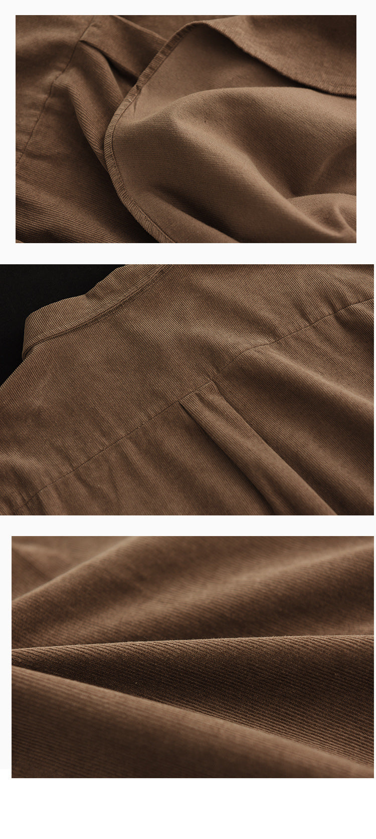 Simple Solid Color Long Sleeve Corduroy Shirt