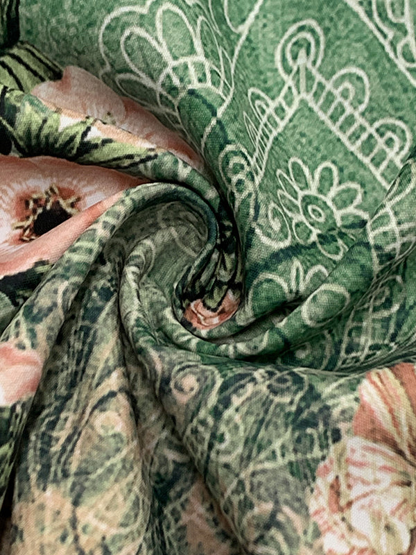 Long Sleeves Loose Buttoned Flower Print Split-Joint Lapel Maxi Dresses Outerwear Shirt Dress