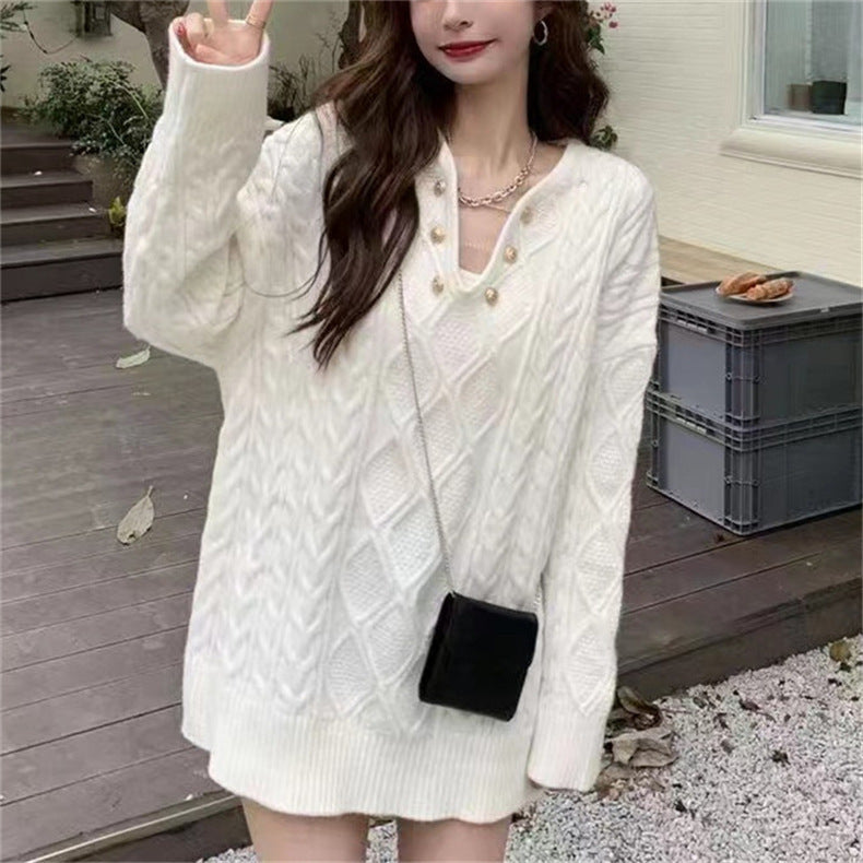 Barbie Pink Striped V-Neck Knit Sweater