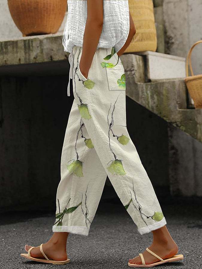 Comfort Loose Printed Trousers