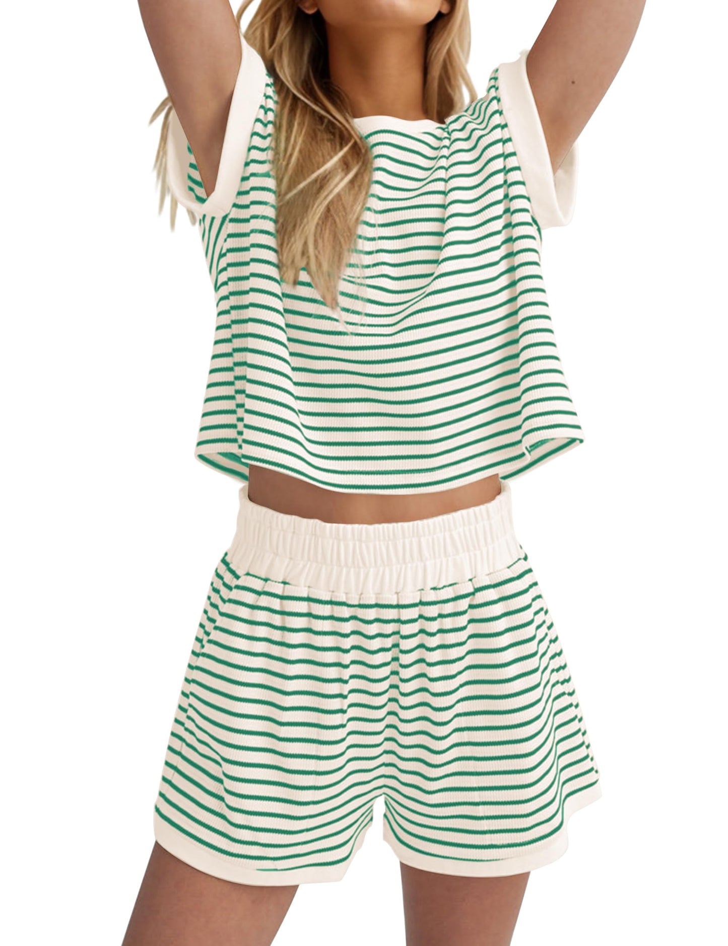 Women's Striped Knit Lounge Sets With Pockets(Buy 2 Free Shipping)