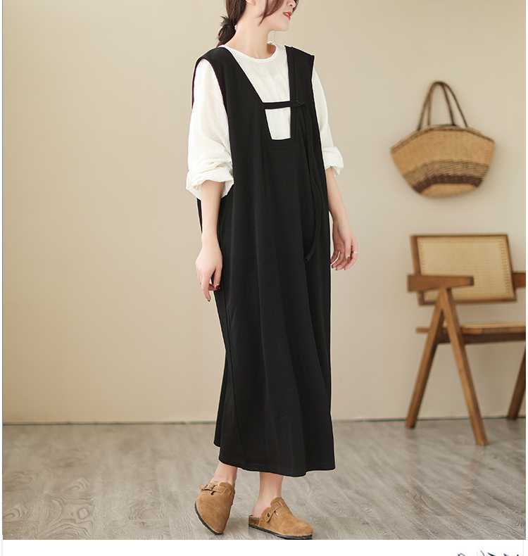 Casual Solid Color Blouse and Sleeveless Maxi Dress