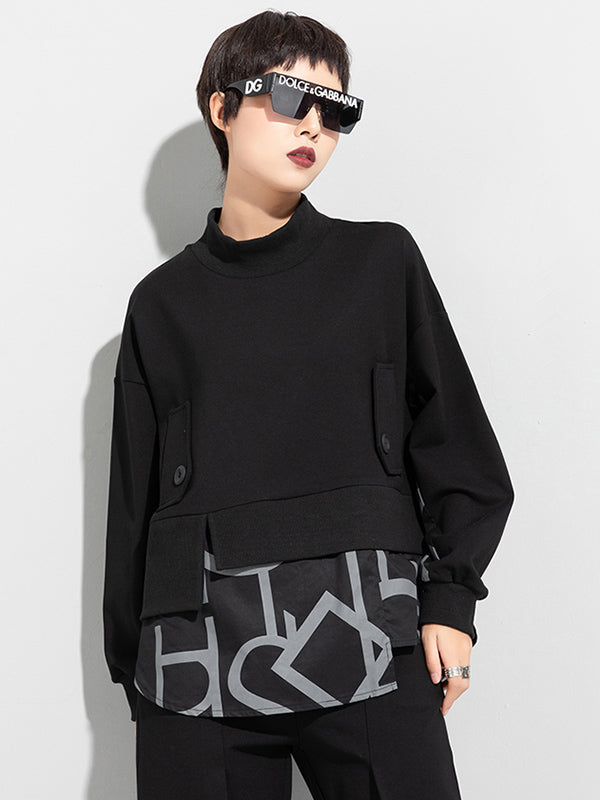Original Split-Joint False Two Sweatshirt Tops
