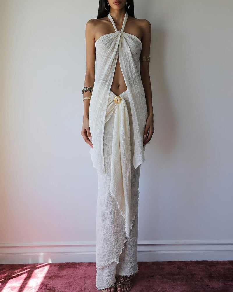 Sexy Holiday Top & Skirt Two-Piece Set