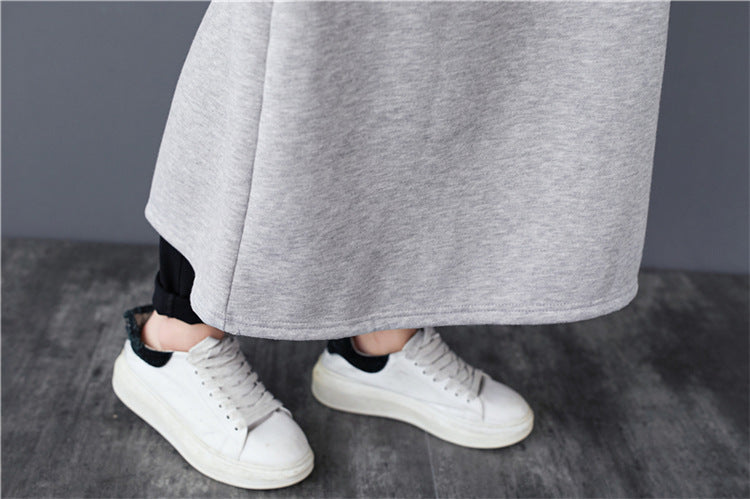 Casual Thickened Hooded Sweatshirt Dress