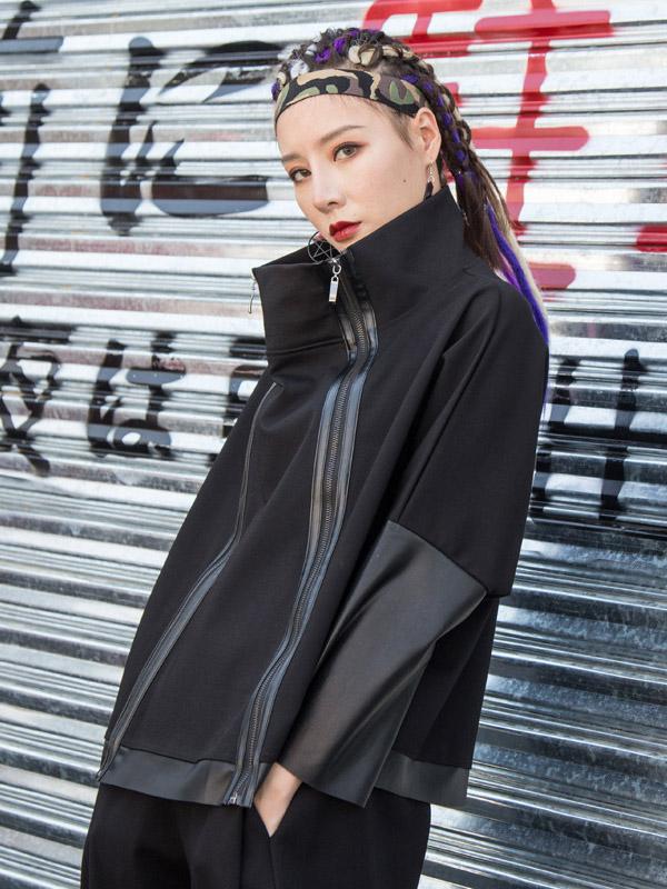 Loose Double Zipper Long Sleeves Sweatshirt