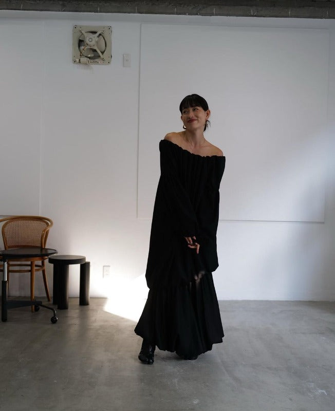 Autumn Winter New Fashion To Restore The Old Money Style One Shoulder Two Wear Loose Maxi Dress