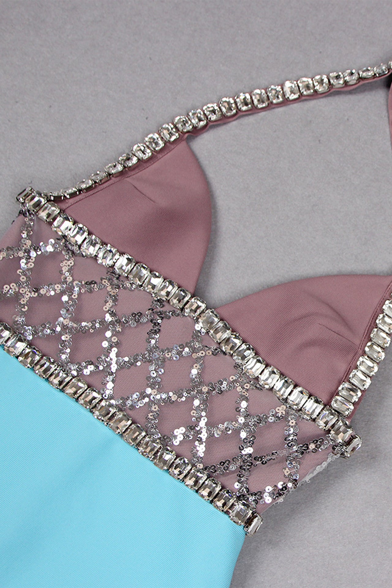 Paloma Halterneck Rhinestone Midi Dress