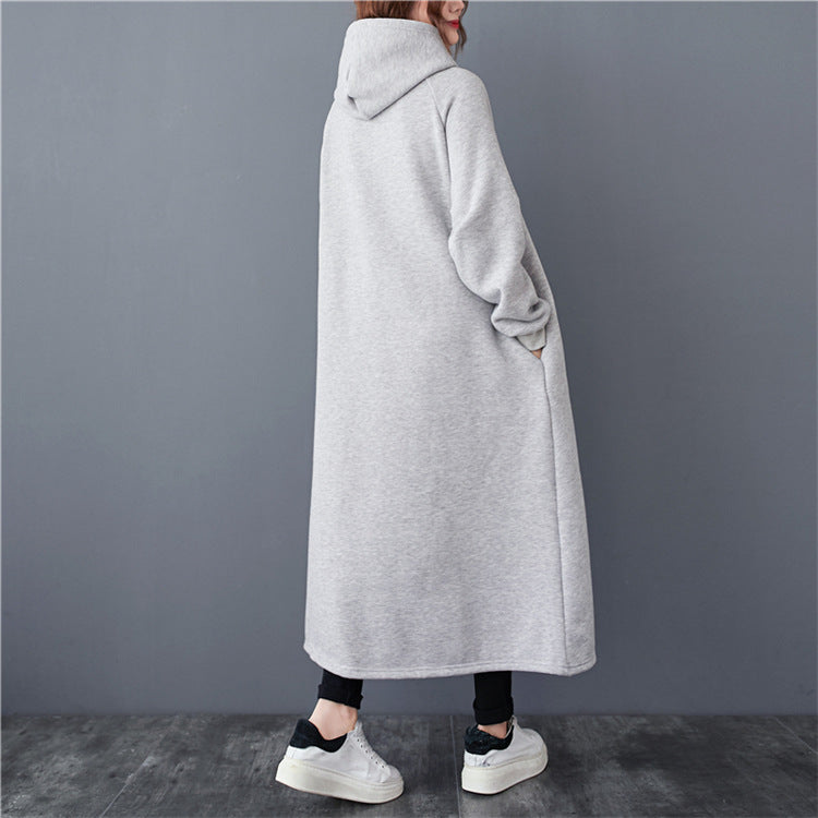 Casual Thickened Hooded Sweatshirt Dress
