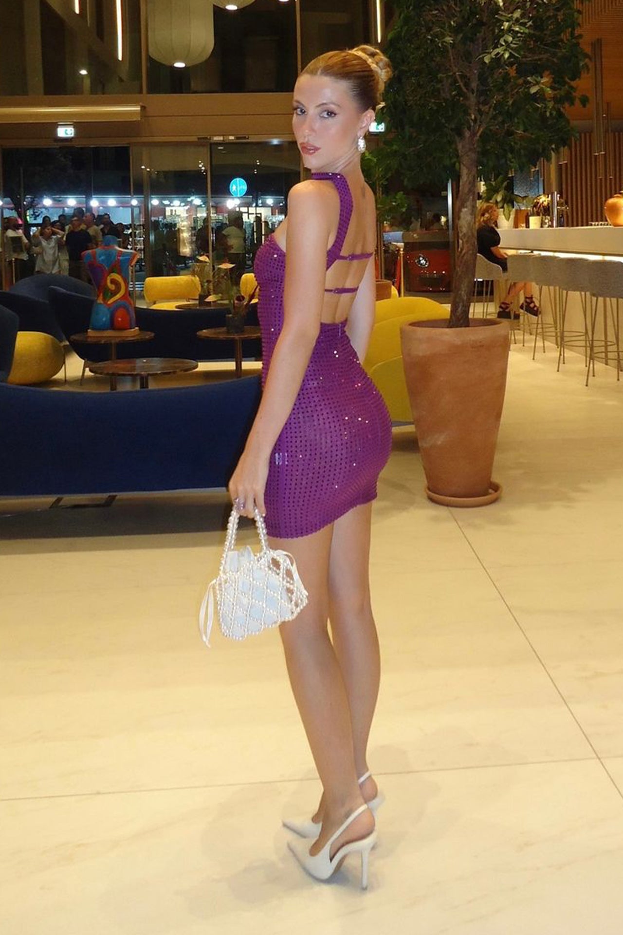 Sofia Borgato Rhinestone Mini Dress