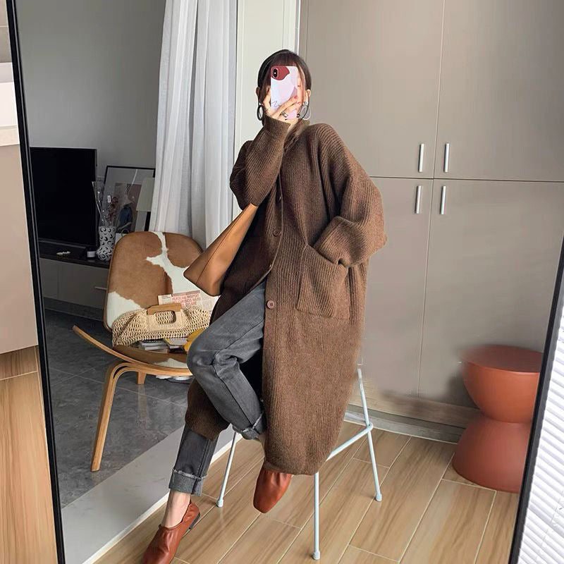 Versatile Loose Knit Long Sleeve Coat