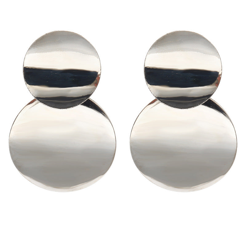 Vintage metal disc earrings