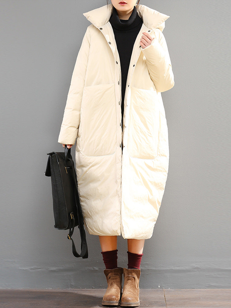 Classic Warm Solid Color Down Coat