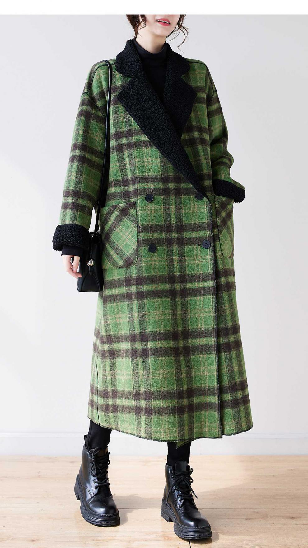 Classic Velvet Reversible Plaid Coat