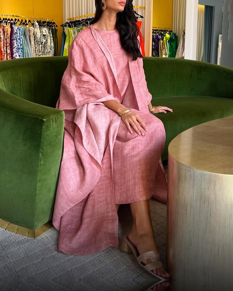 Casual Dress & Gown Cardigan Two-Piece Set