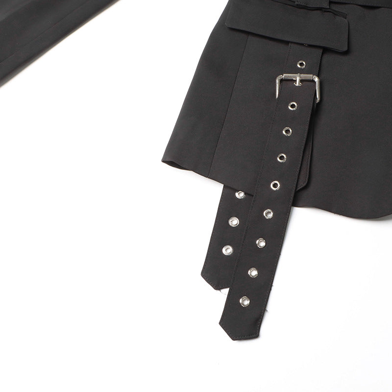 Personalized Studded Buckle Long Sleeve Blazer